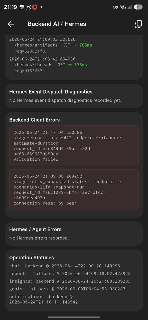 LifeCopilot — app screen